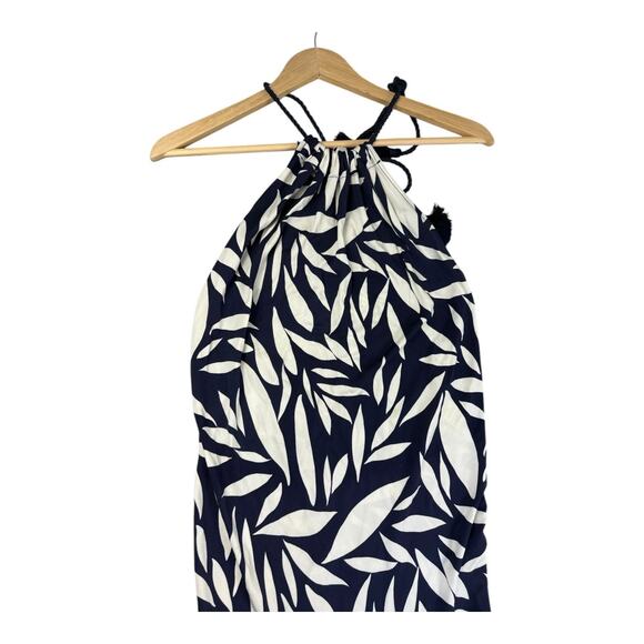 YaYa & Co Women's Open- Back Halter Maxi Dress Mermaid Style Sz Small Navy/White - Picture 9 of 13